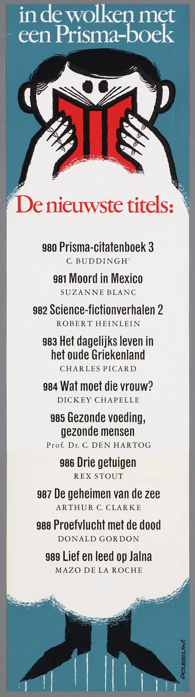 in de wolken met een Prisma-boek by De Leeuw, 1964 — digital art print download