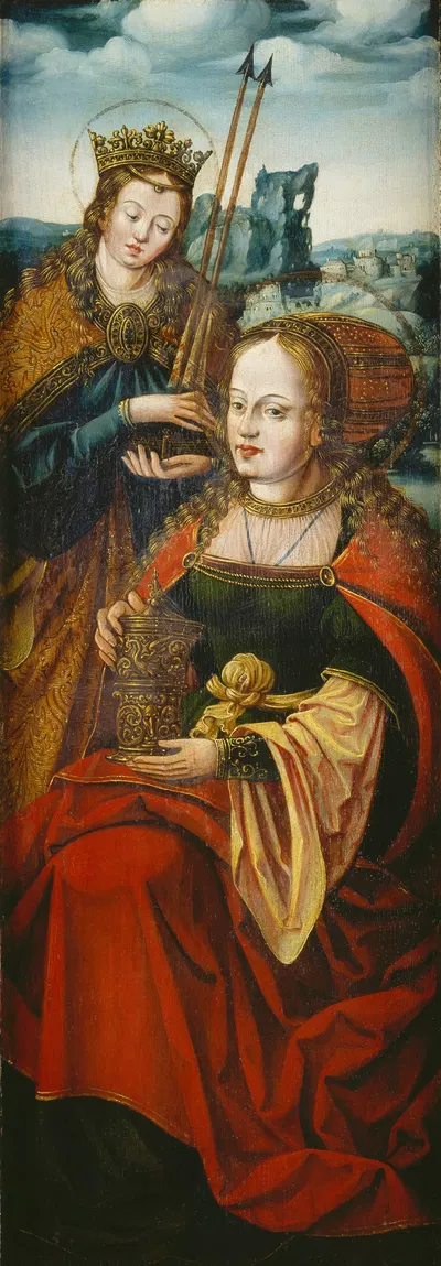 The Sts. Magdalen and Ursula right wing of an altarpiece by Anton Woensam — digital art print download