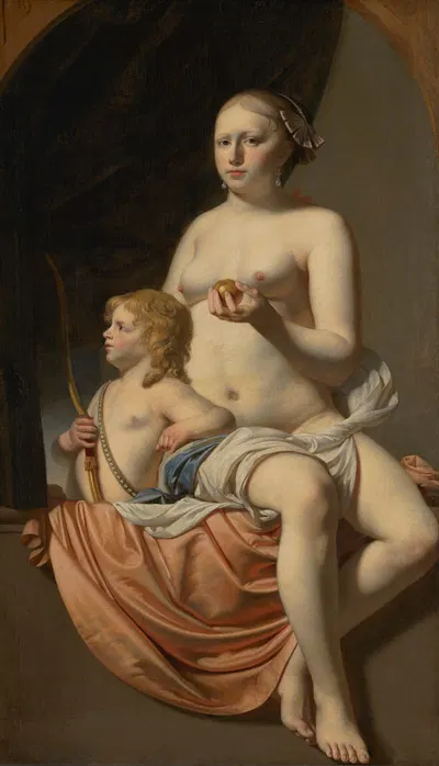 Venus and Cupid by Цезарь Ван Эвердинген — digital art print download