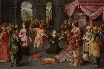 The judgement of Solomon by Claes Jacobsz. van der Heck, 1616 — digital art print download