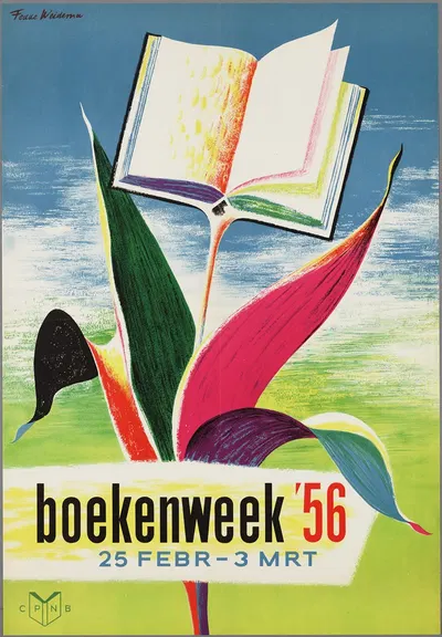 Boekenweek '56 ; 25 febr – 3 mrt by Fedde Weidema, 1956 — digital art print download