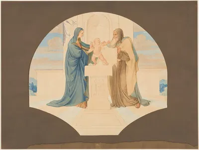 Darstellung Jesu im Tempel – Selig, die reinen Herzens sind by Эдуард фон Штайнле, 1837-1838 — digital art print download