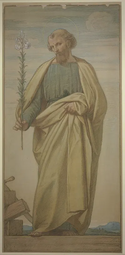 Der Heilige Joseph mit dem Lilienstab by Эдуард фон Штайнле, 1860 — digital art print download