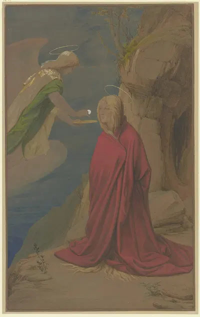 Die Kommunion der Heiligen Maria Magdalena by Эдуард фон Штайнле, 1853 — digital art print download