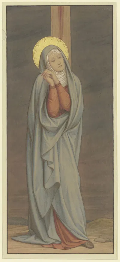 Maria schmerzvoll unterm Kreuz by Эдуард фон Штайнле, 1868 — digital art print download