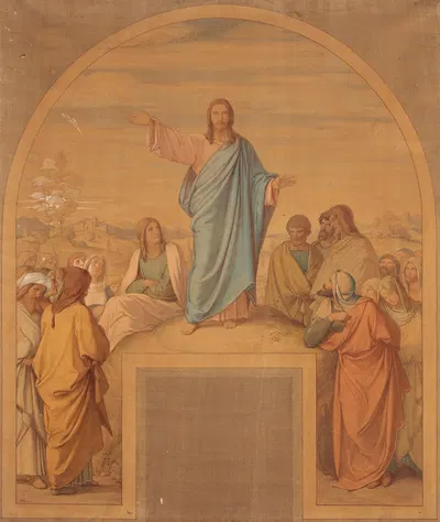 The Sermon on the Mount by Eduard von Steinle, 1837 – 1838 — digital art print download