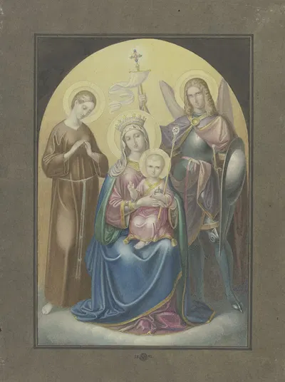 Madonna mit dem Heiligen Michael und der Heiligen Euphrosina by Ferdinand Fellner, 1832 — digital art print download