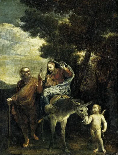 The Flight to Egypt by Джузеппе Мария Крепси — digital art print download