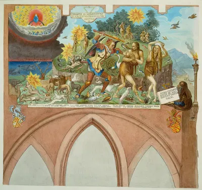 Ratgebs Szenen aus der Genesis im Karmeliterkloster in Frankfurt am Main by Johann Balthasar Bauer, 1514 — digital art…