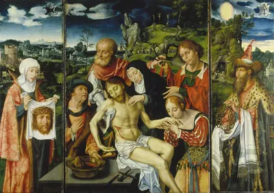 Tripytych with the Lamentation by Йос ван Клев, 1524 — digital art print download