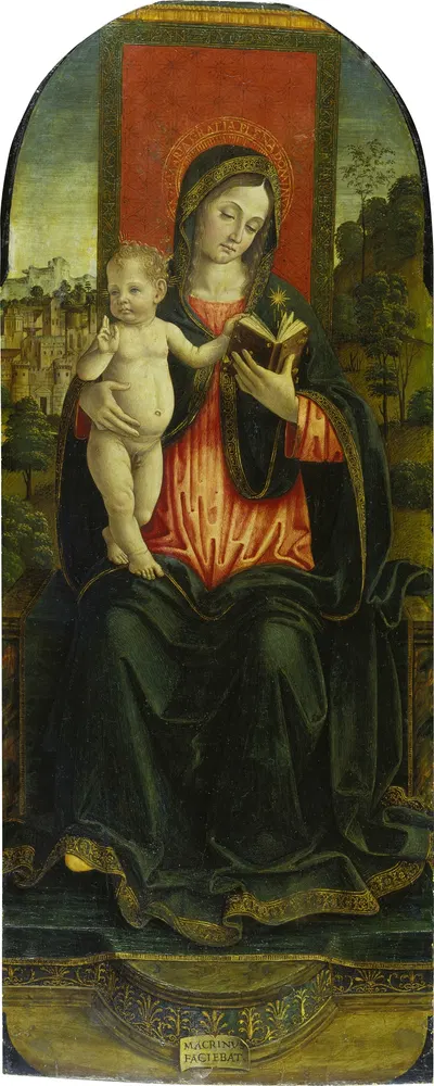 Madonna and Child Enthronend by Macrino D'alba — digital art print download