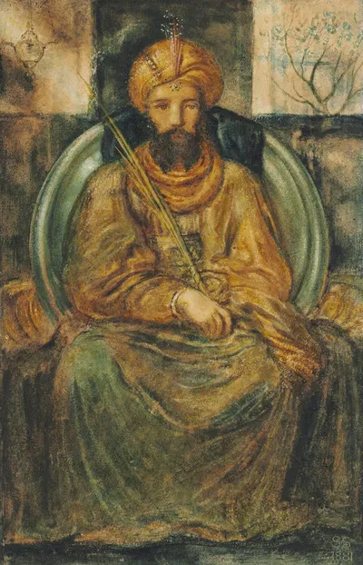 King Solomon sitting in judgement by Simeon Solomon, 1881 — digital art print download