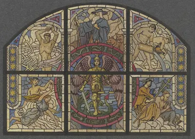 Saint Michael with the dragon and other scenes by Wilhelm Süs — digital art print download