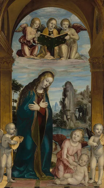 Madonna Adoring the Child with Musical Angels by Bernardo Zenale — digital art print download