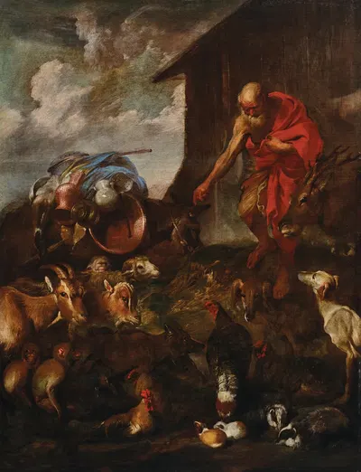 Animals entering Noah’s Ark by Джованни Бенедетто Кастильоне — digital art print download