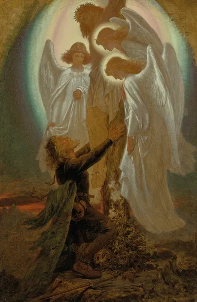 Christian at the foot of the cross – The Pilgrim's Progress by Sir Joseph Noel Paton — digital art print download