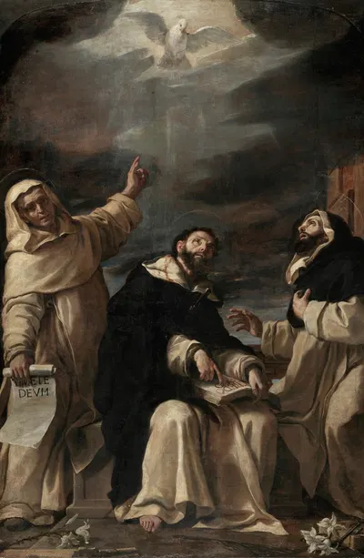 Saints Vincent Ferrer, Peter Martyr and Raymond of Peñafort by Маттиа Прети — digital art print download