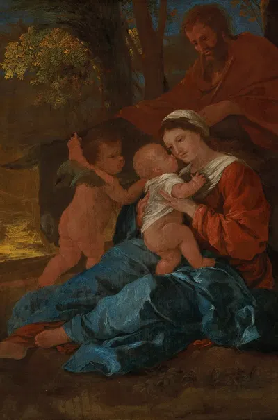 The Rest on the Flight into Egypt by Николя Пуссен — digital art print download