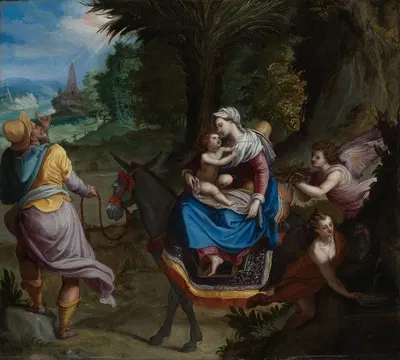 Die Flucht nach Ägypten by Alessandro Allori, 1595 — digital art print download