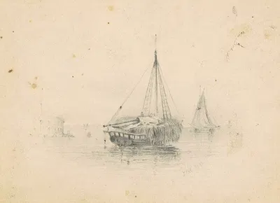 Boats at Anchor by Джеймс Гудвин Клони, 1838 — digital art print download