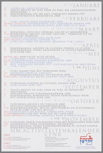 MM Activiteitenkalender CPNB 2000-2002 by Irma Boom, 2000 — digital art print download