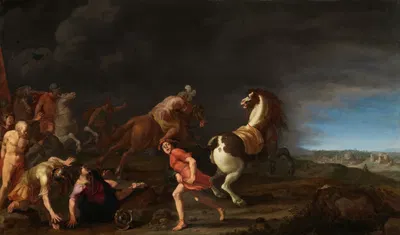 Die Bekehrung des Paulus by Cornelis van Poelenburg — digital art print download
