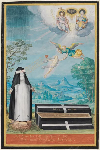Anna Maria Gräfin von Solms, den Tod ihres Gatten betrauernd by Фридрих Брендель, 1635 — digital art print download