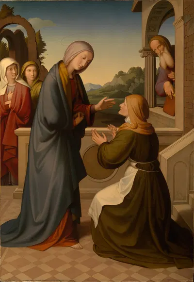 Visitation of the Virgin Mary by Johann Friedrich Overbeck, 1838 — digital art print download