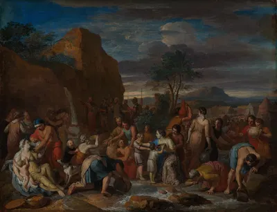 Moses schlägt Wasser aus dem Felsen by Жерар Хоэт — digital art print download