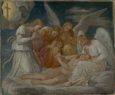 Christus erblickt im Traum das Kreuz by Gottlieb Schick, 1810 — digital art print download
