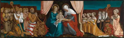Markgraf Christoph I. von Baden mit seiner Familie in Anbetung vor der Heiligen Anna Selbdritt by Hans Baldung, 1510 —…