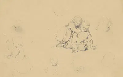 Studies of Children at Play by Джеймс Гудвин Клони — digital art print download