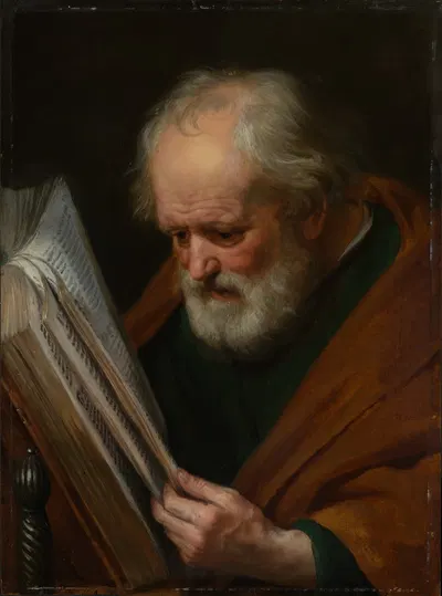 Halbfigur eines lesenden Apostels by Hendrick Bloemaert — digital art print download