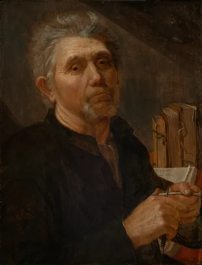 Der Evangelist Lukas, seine Feder schneidend by Якоб Герритсз Кюйп, 1624 — digital art print download
