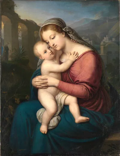Maria mit dem Kinde by Якоб Гётценбергер, 1839 — digital art print download