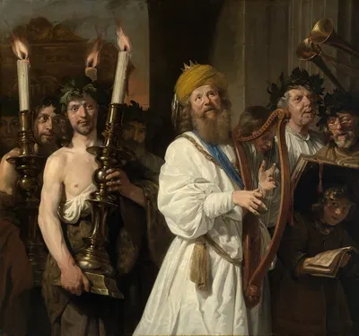 König David geleitet die Bundeslade nach Jerusalem by Jan de Bray, 1670 — digital art print download