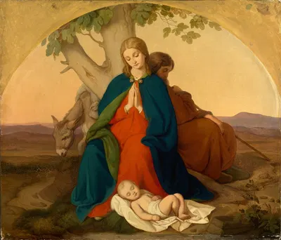Heilige Familie auf der Flucht by Иоганн Грунд, 1849 — digital art print download