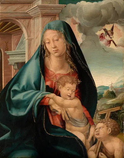 Maria mit dem Kind und dem Johannesknaben by Jörg Breu The Elder — digital art print download