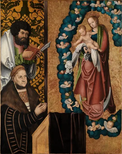 Friedrich der Weise vor Muttergottes by Lucas Cranach the Elder, 1515 — digital art print download