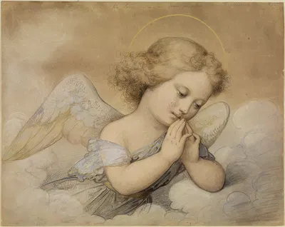 Schutzengel in Wolken für Louise Seidler by Мари Элленридер, 1832 — digital art print download