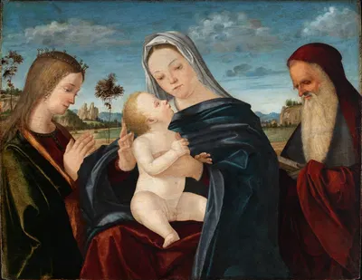 Maria mit dem Kind und den Heiligen Katharina und Hieronymus by Vittore Carpaccio, 1508 — digital art print download