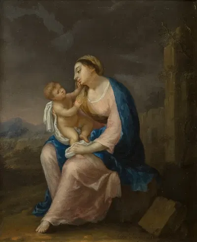 Madonna and Child by Andreas von Behn, 1698 — digital art print download