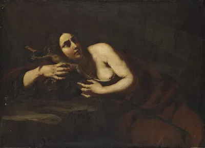 The Penitent Magdalen by Cecco del Caravaggio — digital art print download