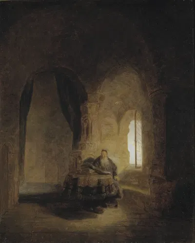 Saint Anastase. After Rembrandt by Эрнст Йозефсон — digital art print download