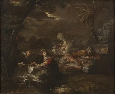 Rest on the Flight into Egypt by Giovanni Battista Pace — digital art print download