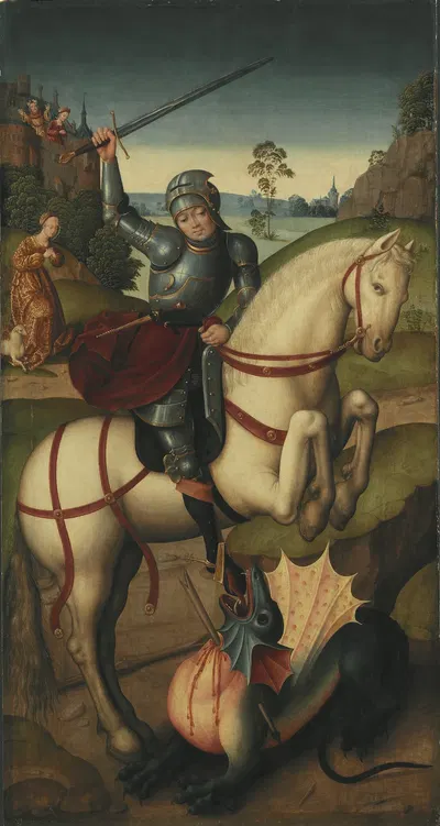 St Catherine ; St George and the Dragon by Jan Baegert — digital art print download