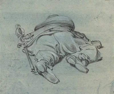 A Cavalier Lying on the Ground by Jan Both, c. 1640 — digital art print download