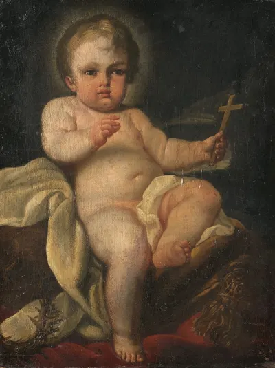 The Christ Child Holding a Cross by Себастьяно Конка — digital art print download