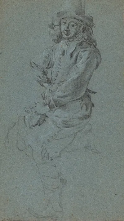 Seated Cavalier with His Arm Akimbo by Ян Миль — digital art print download