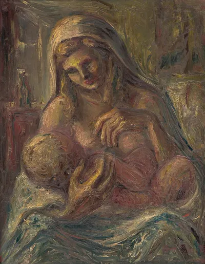 Madonna and Child by Ľudovít Varga, 1944 — digital art print download